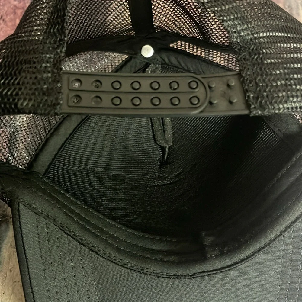 Black trucker hat “Sahara Sandbar & Pizza” adjustable size snap back
